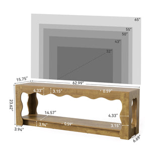 65-Inch TV Stand with Storage Cabinets & Open Shelf