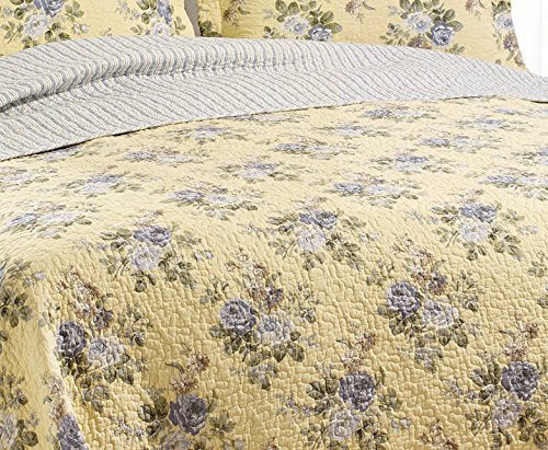 King Quilt Set with Shams – Reversible 100% Cotton Bedding