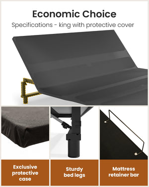 King Adjustable Bed Base Frame – Zero Gravity, Anti-Snore, Heavy-Duty Steel
