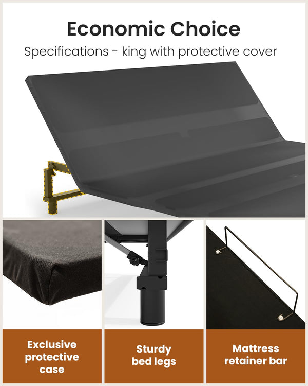 King Adjustable Bed Base Frame – Zero Gravity, Anti-Snore, Heavy-Duty Steel