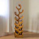 Acacia Wood 12-Bottle Wine Rack – Floor Standing Rustic Bottle Holder