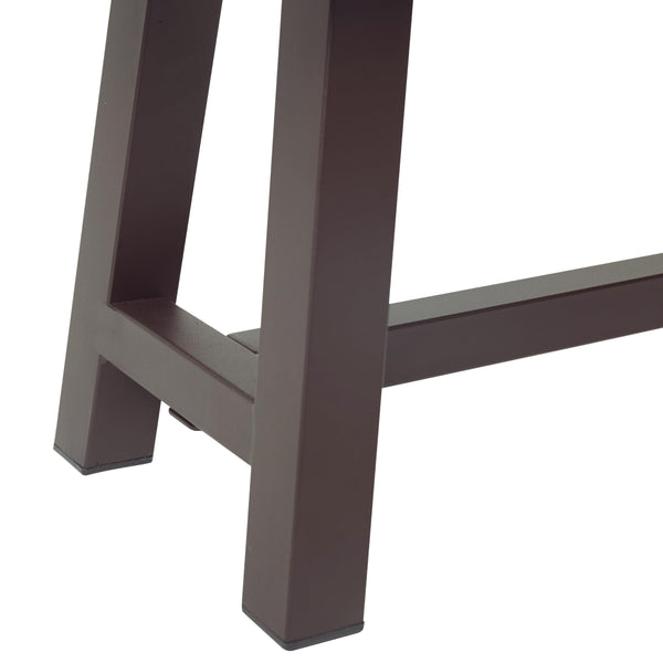 Outdoor Acacia Wood and Rustic Metal Bench