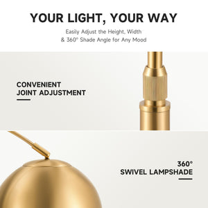 Arc Floor Lamp with Marble Base & Adjustable Shade