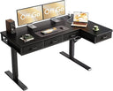 L-Shaped Electric Standing Desk with Drawers & Power Outlets