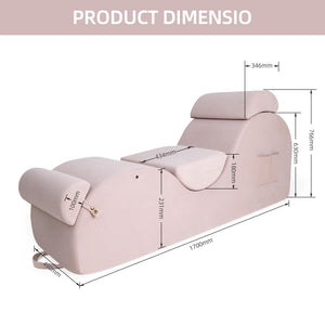 Yoga Chaise Lounge Chair with Headrest & Accessories – Pink Large