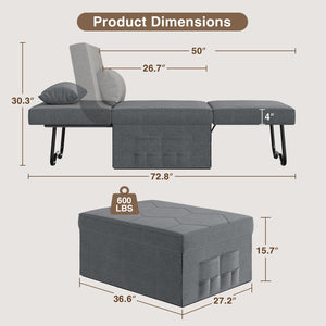 4-in-1 Convertible Sleeper Chair with Adjustable Backrest