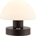 Rechargeable Portable LED Mushroom Table Lamp with Frosted Glass Shade