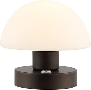 Rechargeable Portable LED Mushroom Table Lamp with Frosted Glass Shade