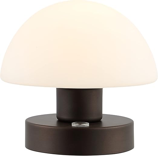 Rechargeable Portable LED Mushroom Table Lamp with Frosted Glass Shade