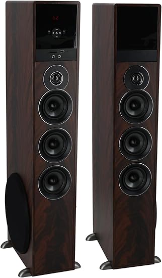 Powered Home Theater Tower Speaker System with 10" Subwoofers & Karaoke