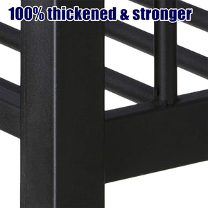 Heavy Duty Metal Bunk Bed with Guardrails & Ladder