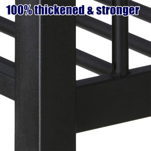 Heavy Duty Metal Bunk Bed with Guardrails & Ladder