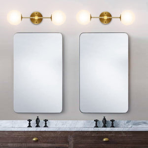 Modern Globe Glass Wall Sconce with Brass Finish