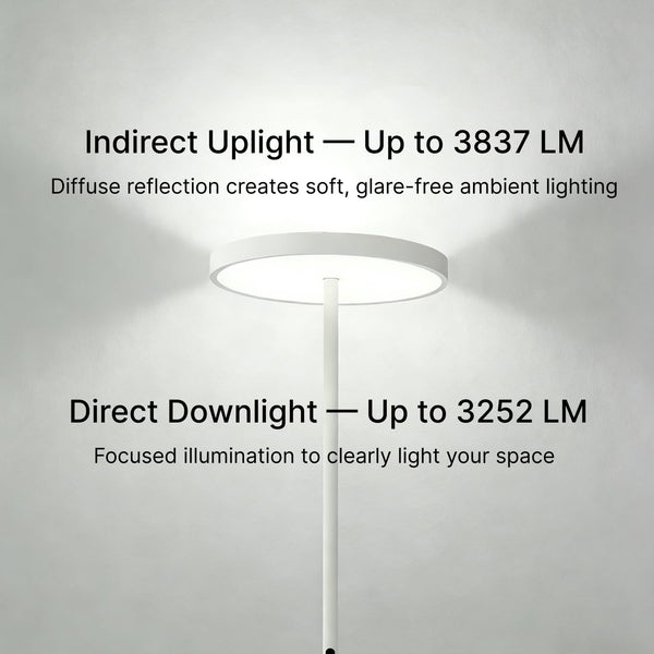 Dual-Sided Full Spectrum Floor Lamp 7200LM 4000K CRI98 with Touch Dimming
