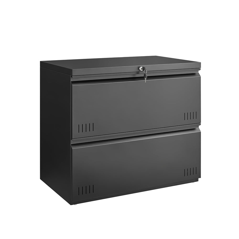 Metal Lateral File Cabinet with Lock – 2-Drawer Home Office Filing Cabinet