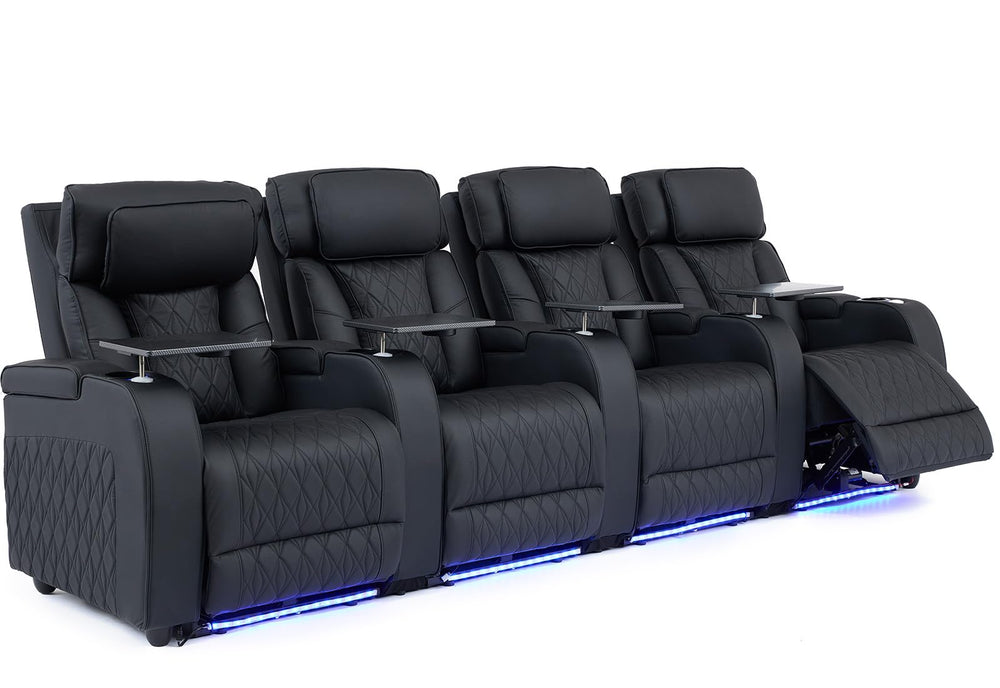 Home Theater Seating – Top Grain Leather Recliner Sofa