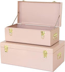 Metal Storage Trunk Set with Locking Clasps
