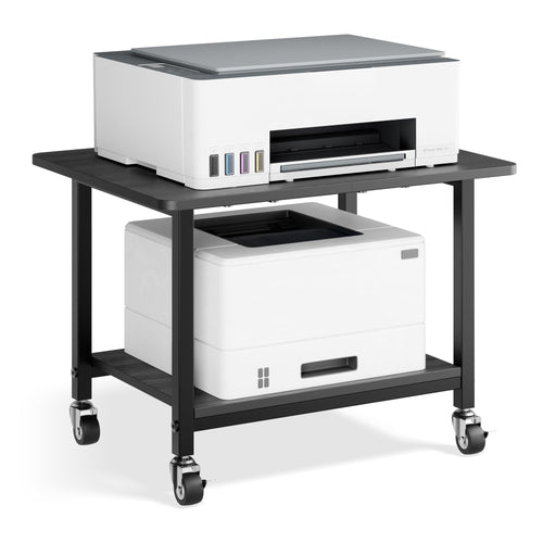 2-Tier Rolling Printer Stand with Lockable Wheels