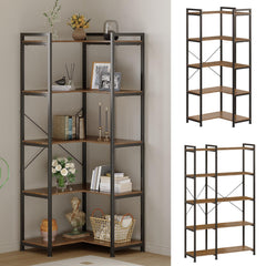 5-Tier Deformable Corner Bookshelf