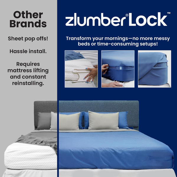 Bed Sheet Holder Straps with Heavy-Duty Mattress Clips