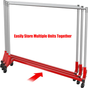 Industrial Z-Base Garment Rack, 500 lb Capacity, 63" Bar