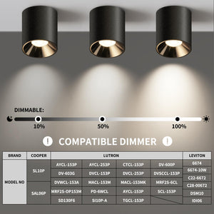 20W LED Flush Mount Ceiling Light – Dimmable COB Cylinder, 4000K