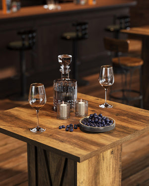 Square Bar Table with 3-Tier Storage Cabinet