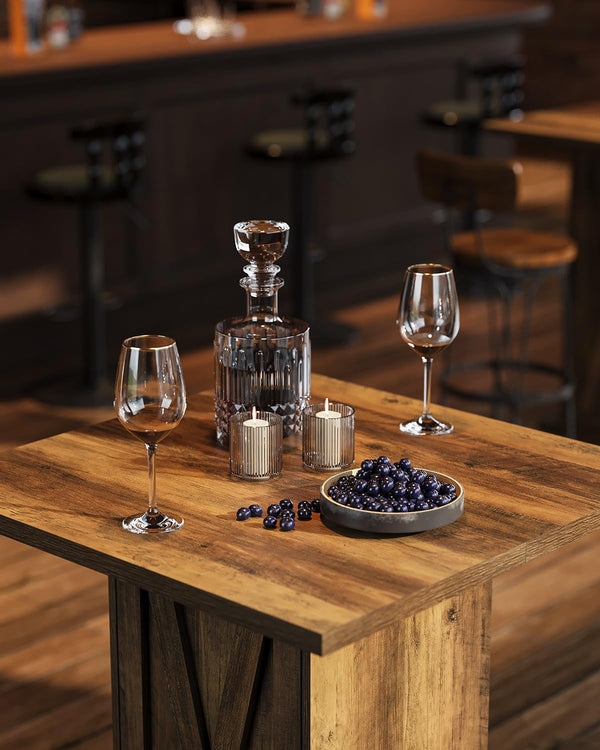 Square Bar Table with 3-Tier Storage Cabinet