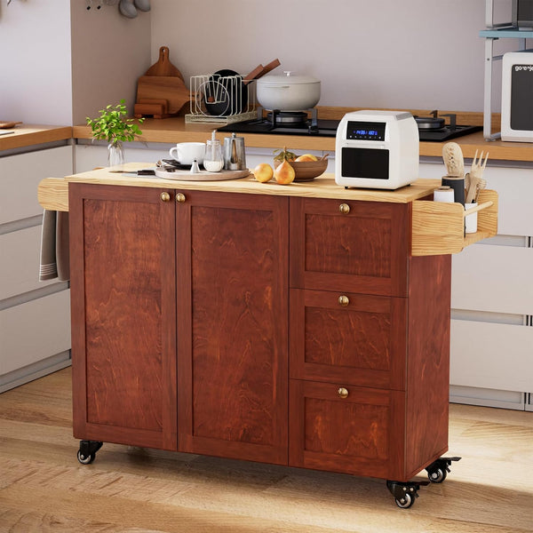 Rolling Kitchen Island with Storage