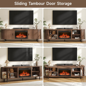 70.8" Fireplace TV Stand with 23" Electric Fireplace