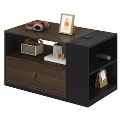 Height Adjustable Mobile Standing Desk with Storage