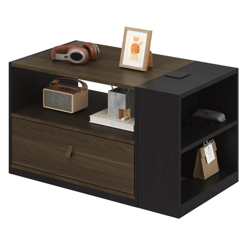 Height Adjustable Mobile Standing Desk with Storage