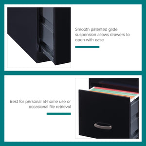 3-Drawer Vertical File Cabinet – Steel, Letter-Size, Black