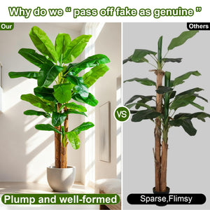 Large Artificial Banana Tree — Tall Faux Tropical Plant for Indoor & Outdoor Decor