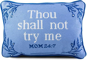 Needlepoint Throw Pillow – Wool Embroidered Accent Pillow