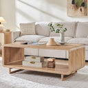 48" 2-Tier Coffee Table with Storage Shelf