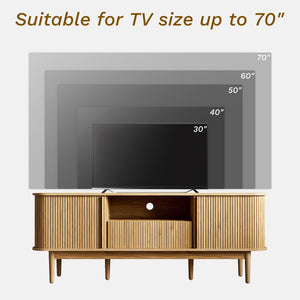 63" Fluted TV Stand with Sliding Doors