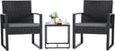 3-Piece Outdoor Wicker Patio Furniture Set with Coffee Table