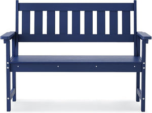 HDPS Outdoor Bench with Ergonomic Backrest, 2-Person