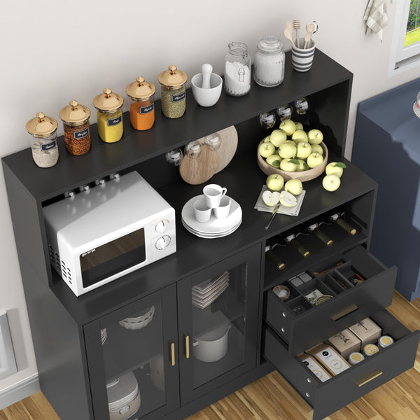 Bar Cabinet with LED Light & Wine Rack