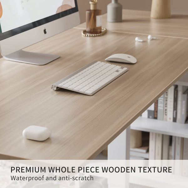 L-Shaped Electric Standing Desk with Drawers & Shelves