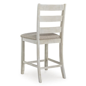 Counter Height Ladderback Bar Stools Set of 2 – Upholstered Seat, Solid Wood