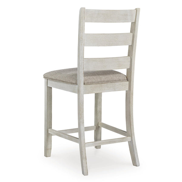 Counter Height Ladderback Bar Stools Set of 2 – Upholstered Seat, Solid Wood
