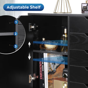 5-Drawer Mobile File Cabinet with Door and Printer Stand
