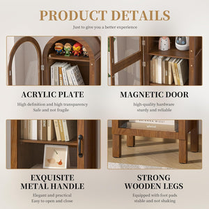 5-Tier Arched Display Cabinet with Acrylic Glass Doors