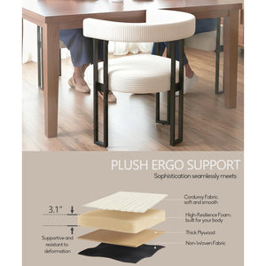 Upholstered Dining Chairs with Metal Legs