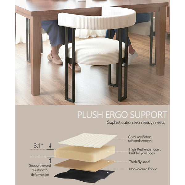 Upholstered Dining Chairs with Metal Legs