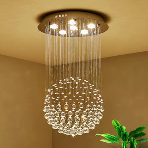 K9 Crystal Raindrop Chandelier – Modern LED Ceiling Light
