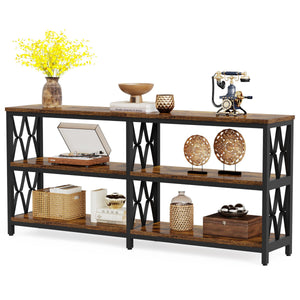71" 3-Tier Console Sofa Table with Storage Shelves