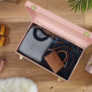 Metal Storage Trunk Set of 2 with Locking Clasps